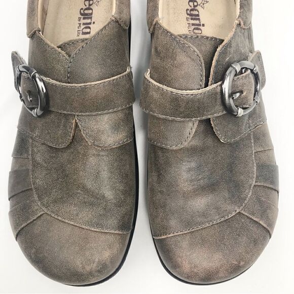 Alegria KHLOE Light Brown Leather Slip On Loafer Comfort Support Clog Shoes - Picture 6 of 16